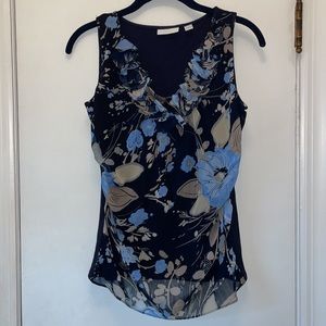 New York & Co Blue Floral Top XS NWT